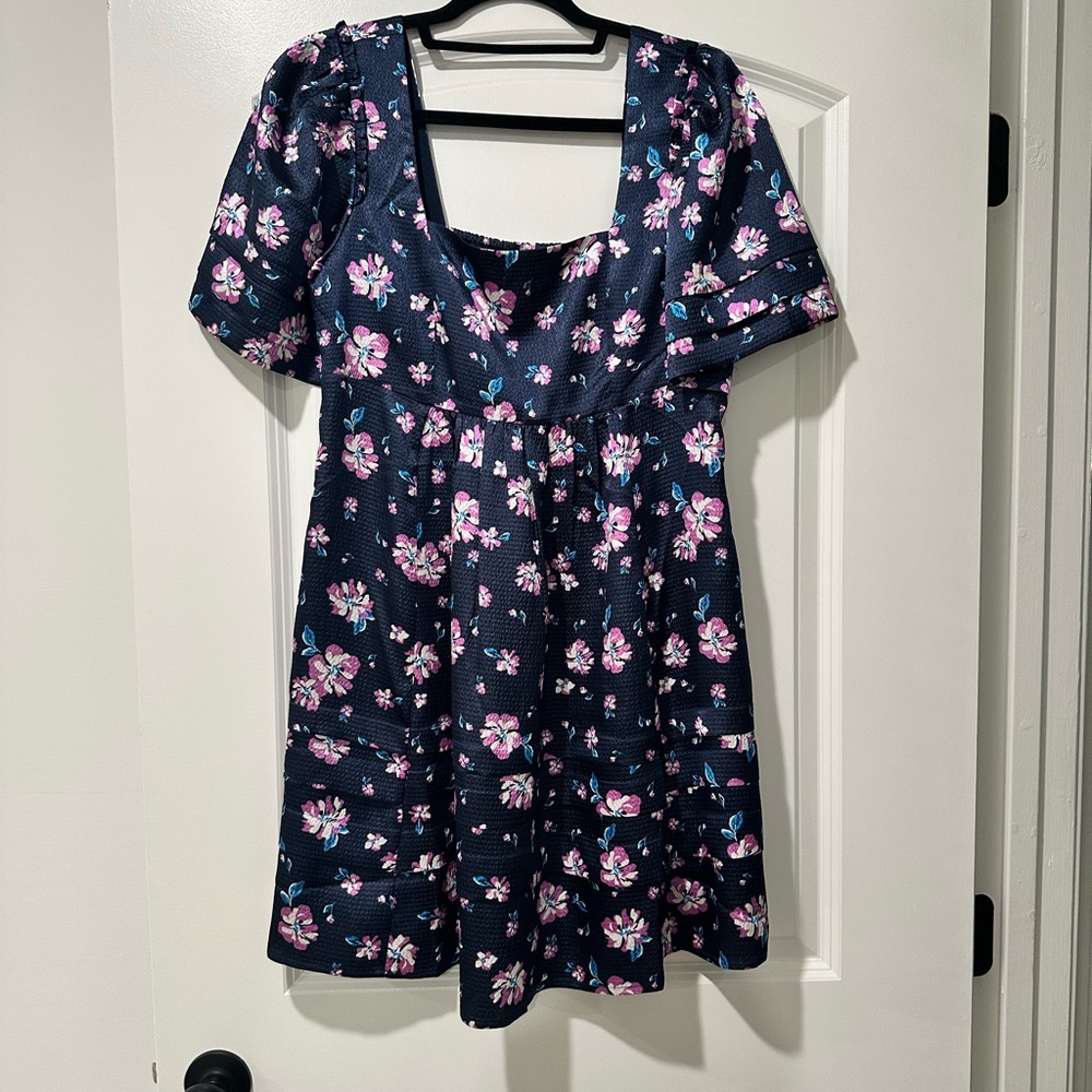 Draper James Navy Floral Dress